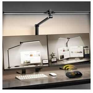 LED Desk Lamp for Home Office, Eye Caring Architect Desk Light with Remote, Dual